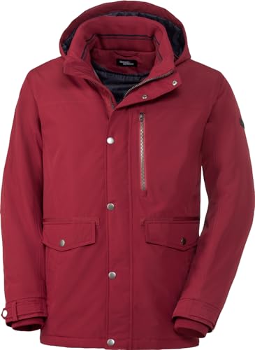 HENSON&HENSON Winterjacke Herren, komplett warmweich wattierter Parka, Wasserabweisende Funktionsjacke mit 5.000mm Wassersäule, Rot, Gr. 50 von HENSON&HENSON
