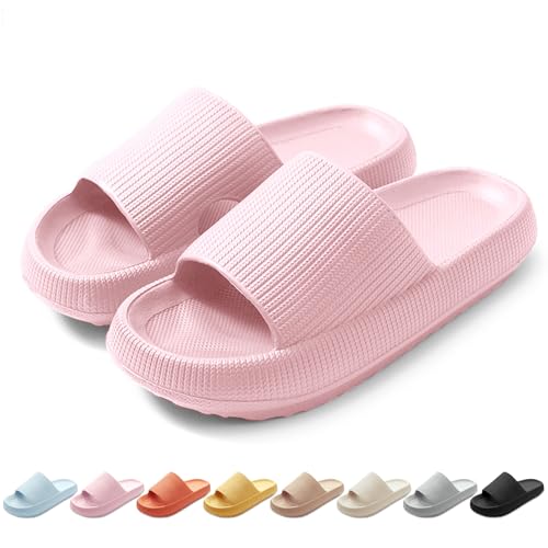 HEOAARG Badelatschen Herren Damen Original Badeschuhe Wolke Badeschlappen Rutschfest Schlappen Wolkenschuhe Weich Cozislides Slippers Flip Flops Innen & Außen，Rosa，40-41 EU von HEOAARG