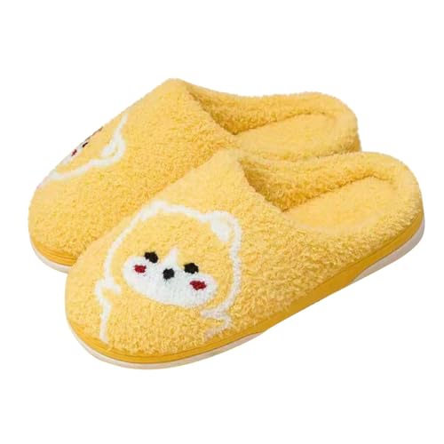 HEONSATI Filzpantoffeln Herren, Gemütlich Weiches Pantoffeln Trendiger Plus Samt Retro Plüschhausschuh Memoryschaum Urlaub Slipper Lustig Print Plüsch Schuh Leichte rutschfeste Pantoffeln von HEONSATI
