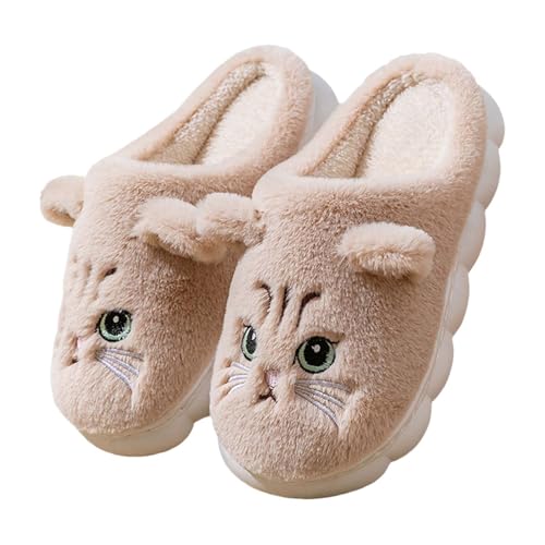 HEONSATI Halloween Hausschuhe, Gemütlich Weiches Plüsch Schuh Leichte rutschfeste Pantoffeln Flauschiges Kunstalpaka Pantoffeln Trendiger Unisex Urlaub Slipper Plus Samt Retro Plüschhausschuh von HEONSATI