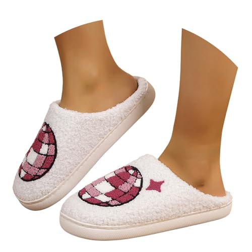 HEONSATI Halloween Hausschuhe, Memoryschaum Pantoffeln Trendiger Plus Samt Retro Plüschhausschuh Flauschiges Kunstalpaka Plüsch Schuh Winter Warme Urlaub Slipper Indoor Outdoor Weicherpantoffeln von HEONSATI