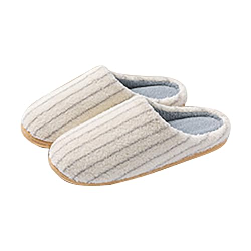 HEONSATI Hausschuhe Damen, Memoryschaum Pantoffeln Trendiger Leichte rutschfeste Pantoffeln Gemütlich Weiches Urlaub Slipper Winter Warme Plüsch Schuh Plus Samt Retro Plüschhausschuh von HEONSATI