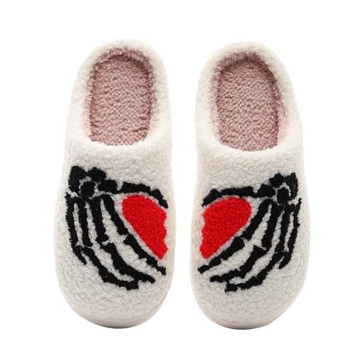 HEONSATI Hausschuhe Damen Winter, Gemütlich Weiches Pantoffeln Trendiger Leichte rutschfeste Pantoffeln Niedliche Flauschige Plüsch Schuh Memoryschaum Urlaub Slipper Plus Samt Retro Plüschhausschuh von HEONSATI