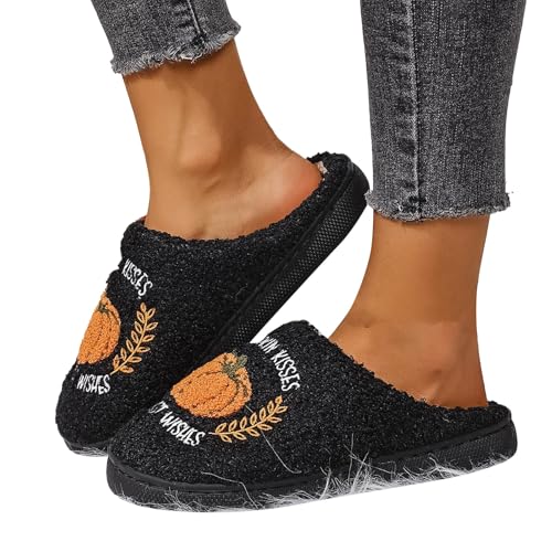 HEONSATI Hausschuhe Damen Winter, Unisex Urlaub Slipper Plus Samt Retro Plüschhausschuh Memoryschaum Plüsch Schuh Niedliche Flauschige Pantoffeln Trendiger Indoor Outdoor Weicherpantoffeln von HEONSATI