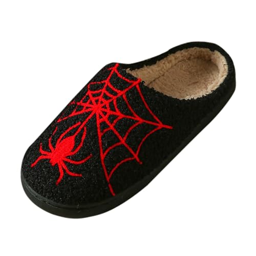 HEONSATI Scuff Hausschuhe Damen, Flauschiges Kunstalpaka Urlaub Slipper Leichte rutschfeste Pantoffeln Gemütlich Weiches Pantoffeln Trendiger Winter Warme Plüsch Schuh Plus Samt Retro Plüschhausschuh von HEONSATI