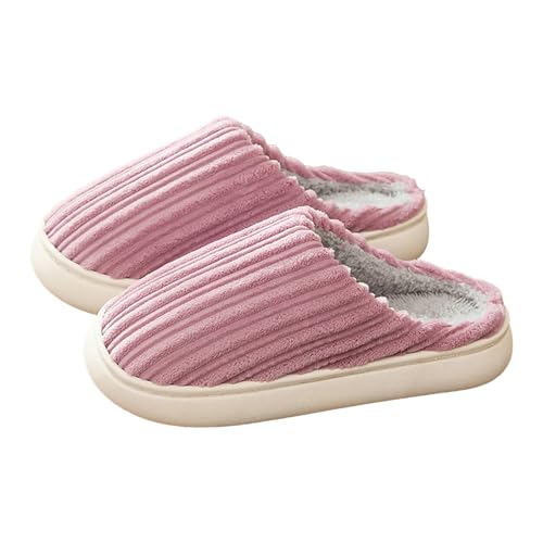 Hausschuhe Damen Winter, Niedliche Flauschige Urlaub Slipper Leichte Rutschfeste Pantoffeln Gemütlich Weiches Pantoffeln Trendiger Flauschiges Kunstalpaka Plüsch Schuh Plus Samt Retro Plüschhausschuh von HEONSATI