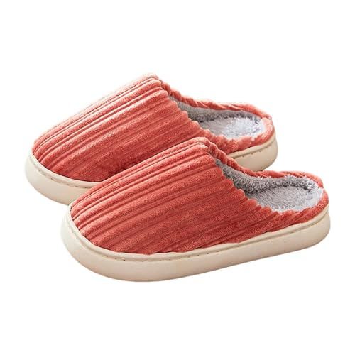 Hausschuhe Damen Winter, Niedliche Flauschige Urlaub Slipper Leichte Rutschfeste Pantoffeln Gemütlich Weiches Pantoffeln Trendiger Flauschiges Kunstalpaka Plüsch Schuh Plus Samt Retro Plüschhausschuh von HEONSATI