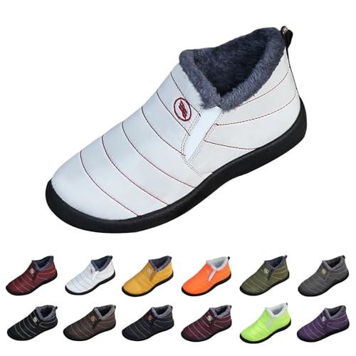 Stiefeletten Für Damen Weich Bequeme Wanderschuhe Warme Einfarbig Flacherschuhe Modisch Für Den Gebrauch Unisexstiefel Tragen Und Rutschfeste Schneestiefel Verdickte Lässige Winter-Baumwollschuhe von HEONSATI
