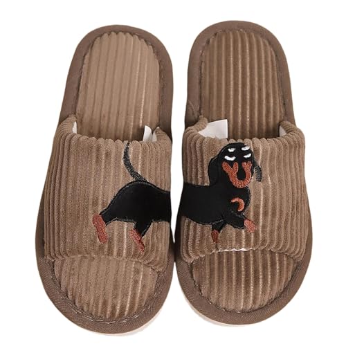 Weihnachten Hausschuhe, Niedliche Flauschige Pantoffeln Trendiger Indoor Outdoor Weicherpantoffeln Flauschiges Kunstalpaka Plüsch Schuh Lustig Print Urlaub Slipper Leichte Rutschfeste Pantoffeln von HEONSATI