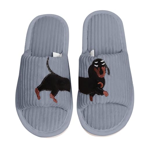 Weihnachten Hausschuhe, Niedliche Flauschige Pantoffeln Trendiger Indoor Outdoor Weicherpantoffeln Flauschiges Kunstalpaka Plüsch Schuh Lustig Print Urlaub Slipper Leichte Rutschfeste Pantoffeln von HEONSATI