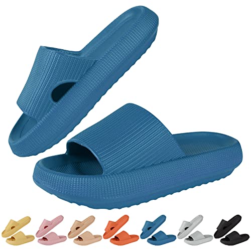 HEPODA Badelatschen Herren Damen Schlappen Cozislides Badeschlappen Cozy Slides Hausschuhe Sommer Badeschuhe Rutschfeste Wolken Slipper Schlappi Wolken Schuhe von HEPODA