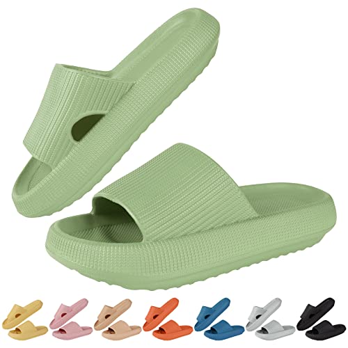 HEPODA Badelatschen Herren Damen Schlappen Cozislides Badeschlappen Cozy Slides Hausschuhe Sommer Badeschuhe Rutschfeste Wolken Slipper Schlappi Wolken Schuhe von HEPODA