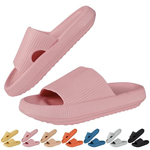 HEPODA Badelatschen Herren Damen Schlappen Cozislides Badeschlappen Cozy Slides Hausschuhe Sommer Badeschuhe Rutschfeste Wolken Slipper Schlappi Wolken Schuhe von HEPODA