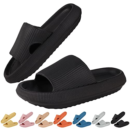 HEPODA Badelatschen Herren Damen Schlappen Cozislides Badeschlappen Cozy Slides Hausschuhe Sommer Badeschuhe Rutschfeste Wolken Slipper Schlappi Wolken Schuhe von HEPODA