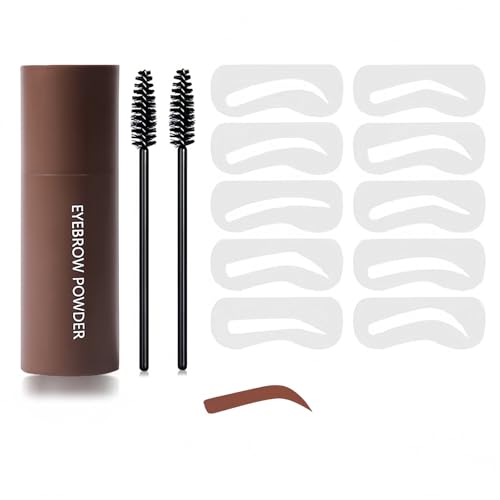 Augenbrauen Schablone Kit - Augenbrauen Stempel Schablone Shaping Kit - 3 in 1 Augenbrauen Schablonen mit 10 wiederverwendbaren Vorlagen, 2 Pinseln - Wiederverwendbarer Augenbrauendefinierer für von HERBINSOLS