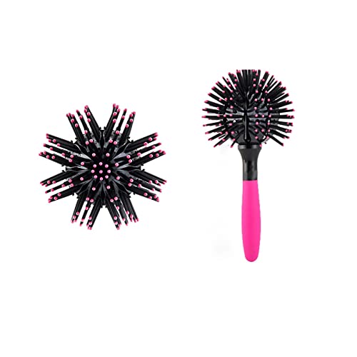 3D Bombenrisse Haarbürste 360 ​​° Runde Styling Haarbürste Entwirrung der Haarbürste für Frauen, die trocknende haarsträule lockige Haarbom für Nass und Trockenhaar trocknen von HERCHR