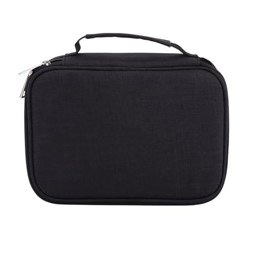 HERCHR Colored Pencil Case 72 Slots, Large Capacity Pencil Organizer for Watercolor Pens or Markers, Multifunction Foldable Zipper Pen Bag for Artist (Black) von HERCHR