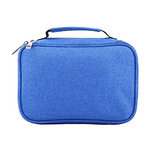 HERCHR Colored Pencil Case 72 Slots, Large Capacity Pencil Organizer for Watercolor Pens or Markers, Multifunction Foldable Zipper Pen Bag for Artist (Blue) von HERCHR