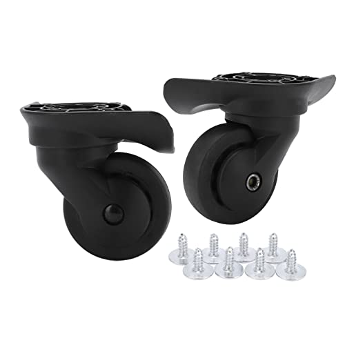 HERCHR Luggage Wheels Replacement for Suitcase, 1 Pair Swivelling Black Luggage Casters Silent for Most Trunk von HERCHR