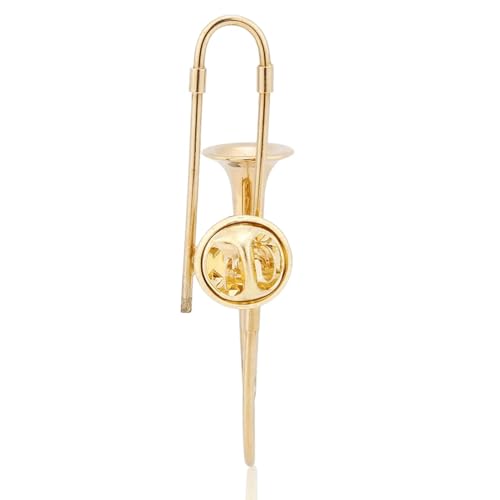 Mini-Instrumenten-Brosche, Goldene Anstecknadel, Brosche, Miniatur-Musikinstrument-Anstecknadel Für Damen, Mit Rotem, Mit Samt Gefüttertem Etui(L) von HERCHR