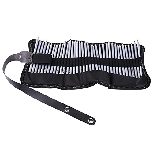 Oxford Fabric Pencil Roll Wrap 36/48/Löcher, Multiuse Roll Up Pencil Case Stiftvorhang mit großer Kapazität für Kunsthandwerk im Schulbüro(36pcs) von HERCHR