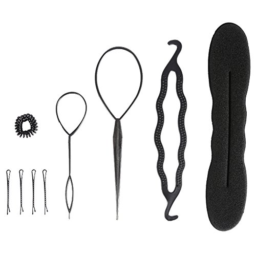 Haarstyling-Set, Mode-Haarknoten-Hersteller, Flechten, Styling-Scheibe, Twist-Werkzeuge, Haar-DIY-Zubehör Für Frauen, Mädchen(9PCS) von HERCHR
