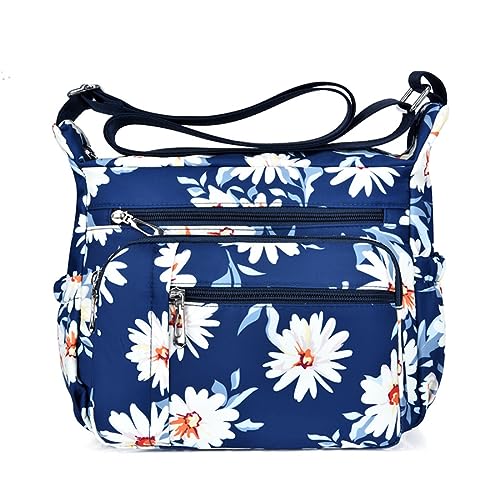 HERCMNOY Umhängetasche für Frauen Multi Pocket Casual Reisetasche Handtasche Umhängetasche Messenger Bag, gänseblümchen von HERCMNOY