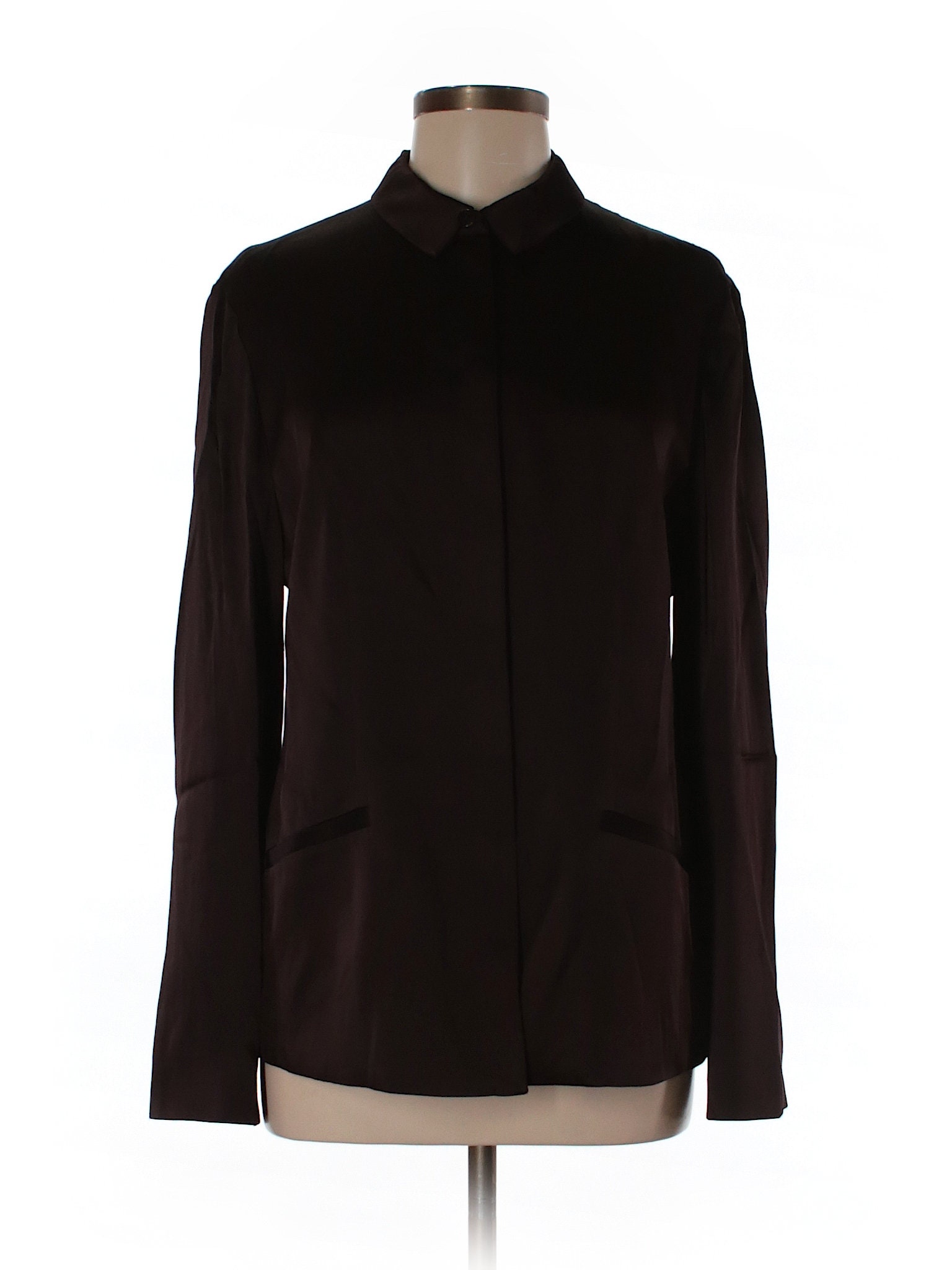 Armani Collezioni Satin Bluse Jacke Shacket Blazer Gr 10 von HERCoutureResale