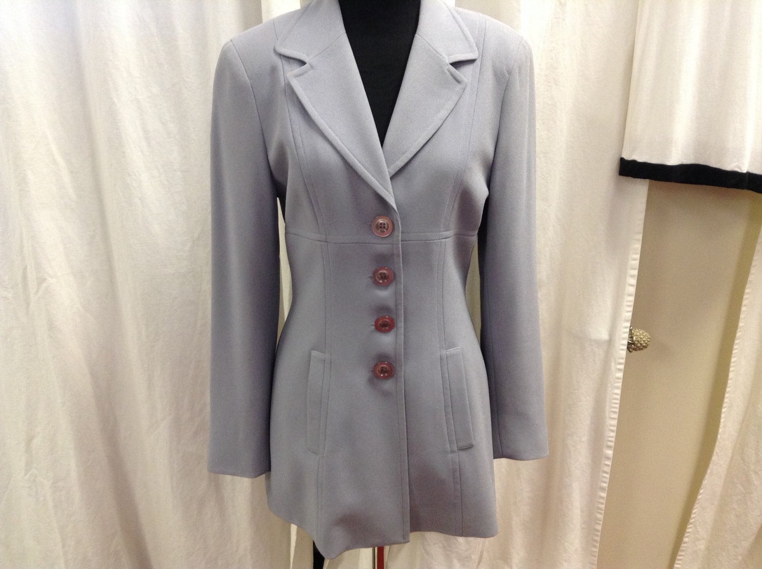 Bebe Crepe Schieferblauer Blazer/Jacke Gr. 36 von HERCoutureResale