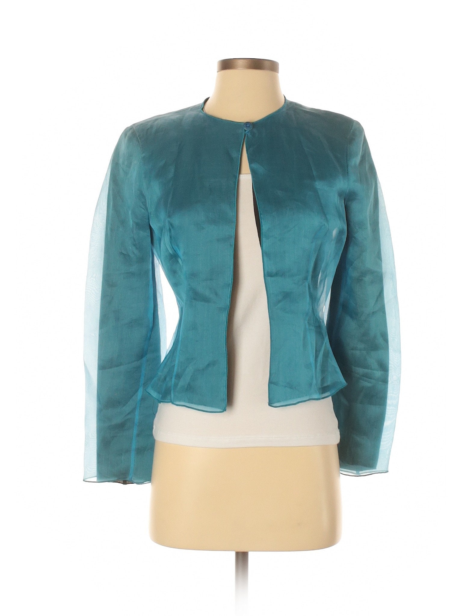 Giorgio Armani Vintage Italien 100% Seide Jacke Blau Gr. 38 Us Xs/S von HERCoutureResale