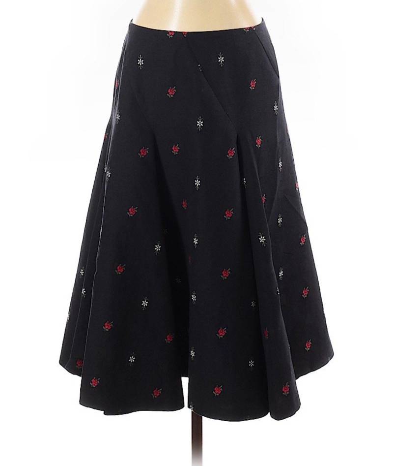 Keita Maruyama Schwarz Bestickter Floral Fit Und Flare Rock von HERCoutureResale