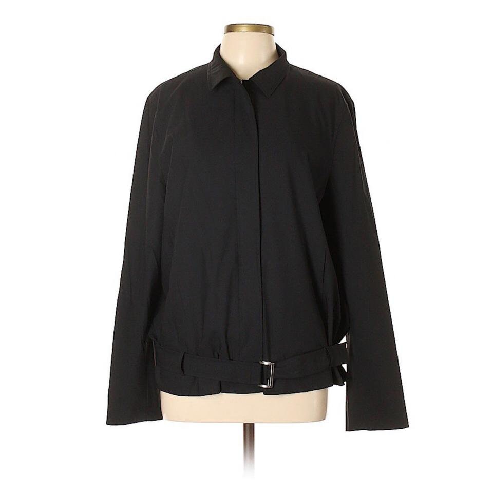 René Lezard Schwarze Vintage Leichte Wolle Schnalle Moto Style Jacke 44/L René Lezard Schwarze Vintage Leichte Wolle Schnalle Moto Style Jacke 44/L von HERCoutureResale