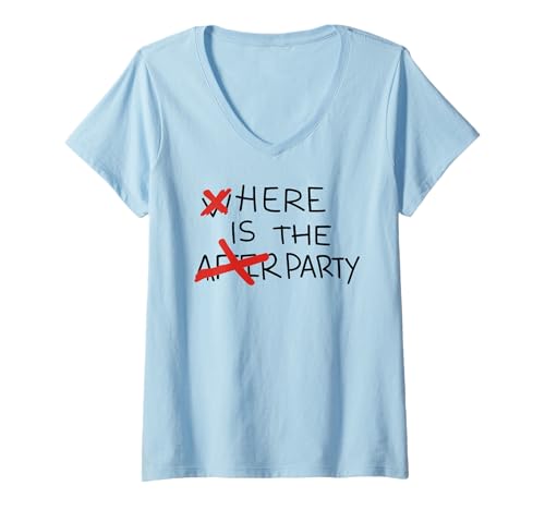 Damen HERE is The Party X Where is The AFTERPARTY - Hot Club T-Shirt mit V-Ausschnitt Damen HERE is The Party X Where is The AFTERPARTY - Hot Club T-Shirt mit V-Ausschnitt von HERE IS THE PARTY X WHERE IS THE AFTER PARTY