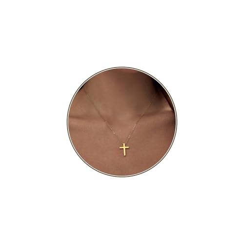 HERIER Kreuz-Halskette für Damen, zierliches 18 Karat vergoldetes Sterlingsilber, kleines Kreuz-Anhänger, Halskette, einfache Goldkreuz-Halsketten für Frauen, trendiger Glaubensschmuck, Geschenk HERIER Kreuz-Halskette für Damen, zierliches 18 Karat vergoldetes Sterlingsilber, kleines Kreuz-Anhänger, Halskette, einfache Goldkreuz-Halsketten für Frauen, trendiger Glaubensschmuck, Geschenk von HERIER