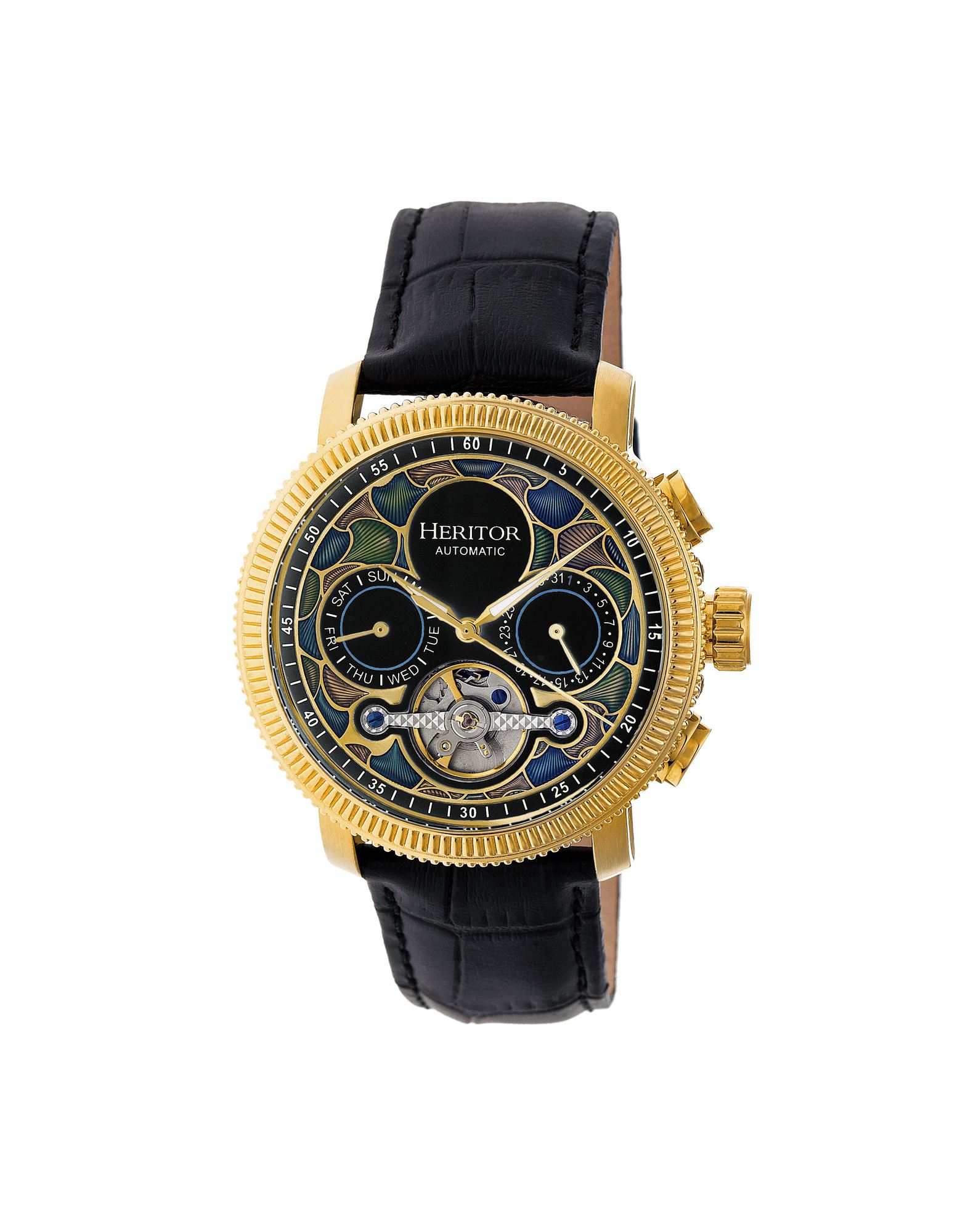 HERITOR AUTOMATIC WATCHES Armbanduhr Herren Schwarz von HERITOR AUTOMATIC WATCHES