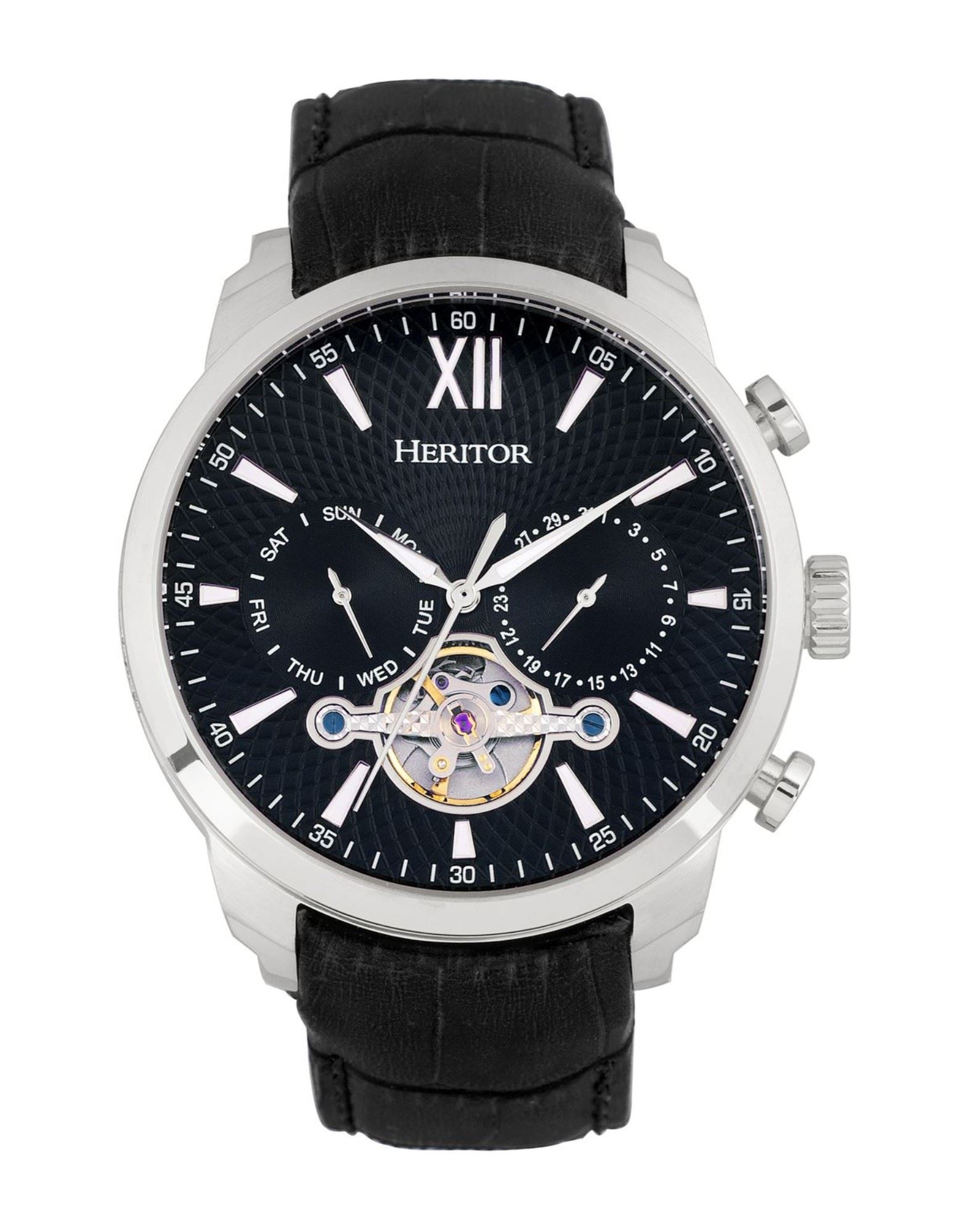 HERITOR AUTOMATIC WATCHES Armbanduhr Herren Silber von HERITOR AUTOMATIC WATCHES