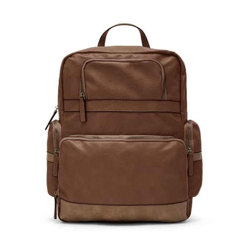HERLING Herren-/Damen Rucksack CORBIN klassisches Vintage-PU-Leder (Coffee Brown) von HERLING - research