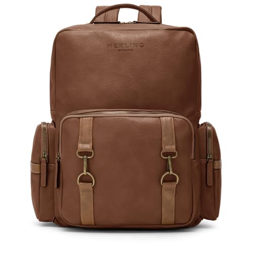 HERLING Rucksack Herren/Damen VESPER klassisches Vintage-PU-Leder (Coffee Brown) von HERLING - research