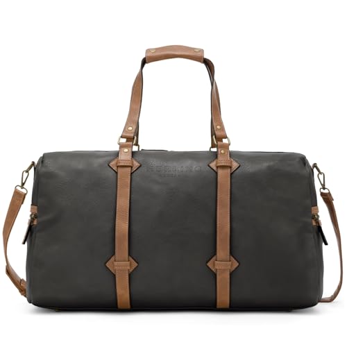 Herling Reisetasche Mercer Herren/Damen Tasche Vintage PU-Leder (Anthracite Grey) von HERLING - research