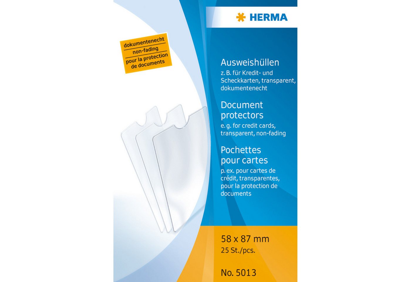 HERMA Dokumententasche Herma Ausweishülle PP transparent 58 x 87 mm für z.B. Kredit- und von HERMA