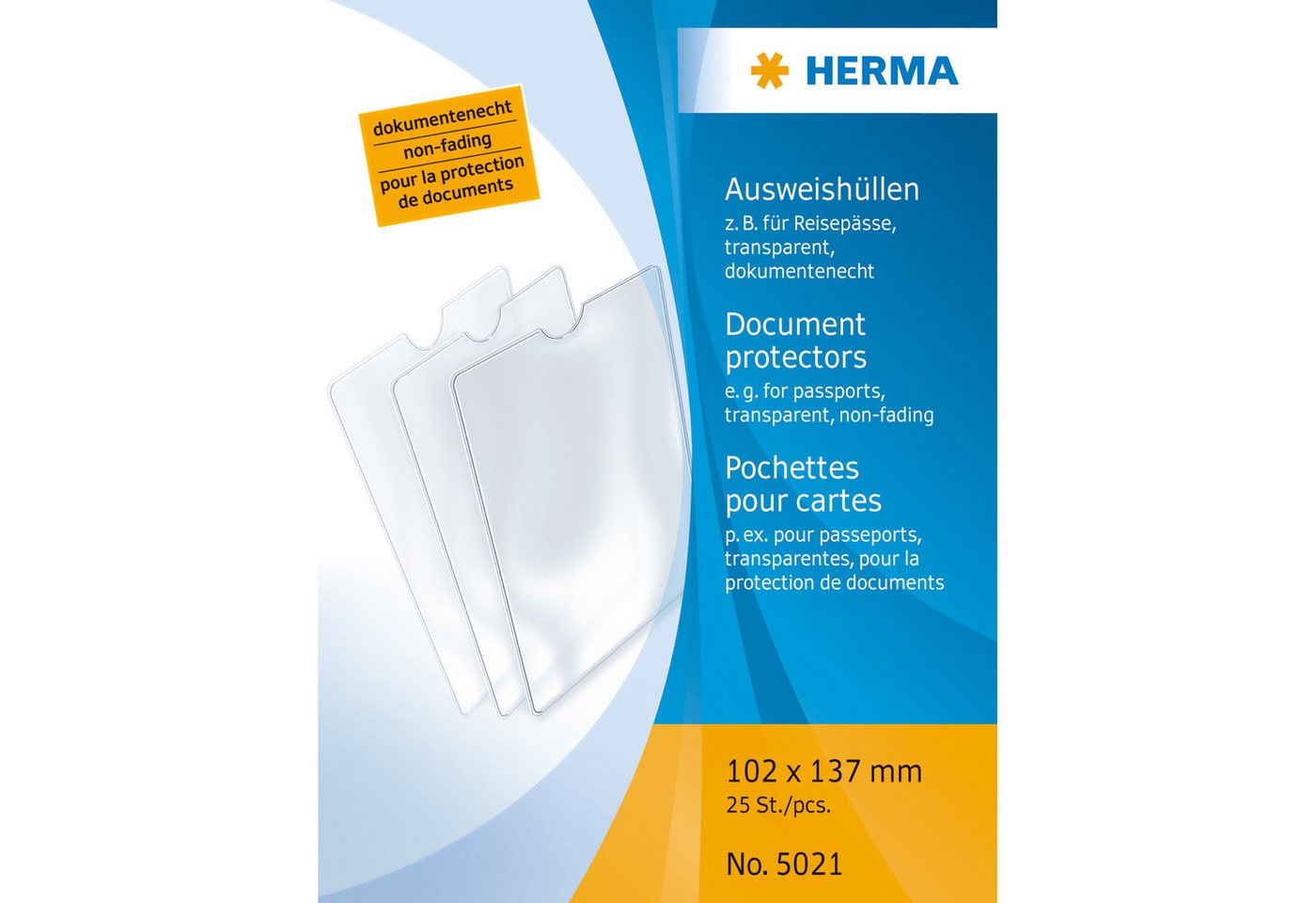 HERMA Dokumententasche Herma Ausweishülle klappbar PP transparent 102 x 137 mm für z.B. von HERMA