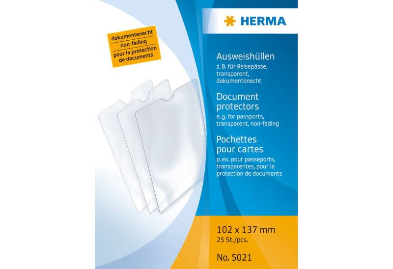HERMA Dokumententasche Herma Ausweishülle klappbar PP transparent 102 x 137 mm für z.B. von HERMA