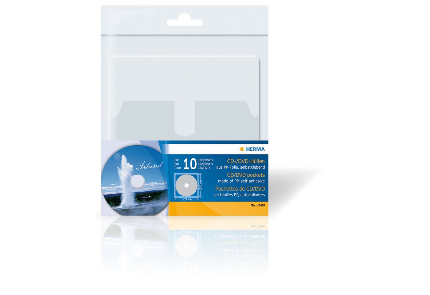 HERMA Dokumententasche Herma Selbstklebetaschen PP für CD/DVD 129 x 130 mm 10 Stück von HERMA