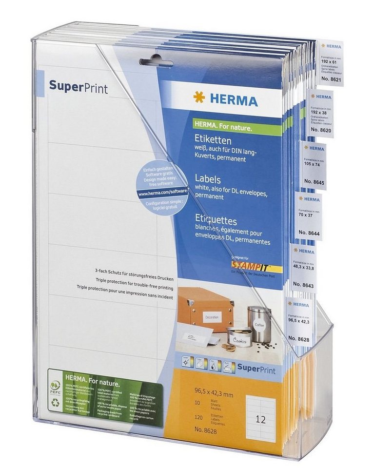HERMA Handgelenkstütze HERMA Etiketten Premium A4 weiß 97x42,3 mm Papier 120 St. von HERMA