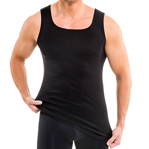 HERMKO 16025 Herren Tank Top angenehm weich Dank Modal Exclusive by, Größe:D 6 = EU L, Farbe:schwarz von HERMKO