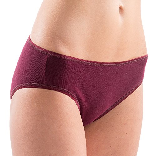 HERMKO 1031 Damen Midi Slip aus 100% Bio-Baumwolle, Unterhose ab Fabrik, Farbe:Bordeaux, Größe:44/46 (L) von HERMKO