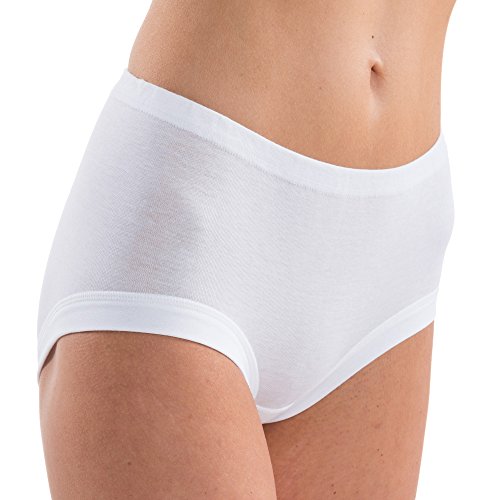 HERMKO 1140 5er Pack Damen-Taillenslip Kochfest mit Tunnelzug Schlüpfer Bio-Baumwolle, Farbe:weiß, Größe:52 (XXL) von HERMKO