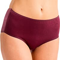 HERMKO 1150 4er Pack Damen Maxi-Slip mit elastischen Abschlüssen aus 100% Bio-Baumwolle, Farbe:Bordeaux, Größe:40/42 (M) von HERMKO