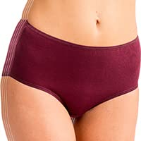 HERMKO 1150 4er Pack Damen Maxi-Slip mit elastischen Abschlüssen aus 100% Bio-Baumwolle, Farbe:Bordeaux, Größe:56/58 (XXXL) von HERMKO