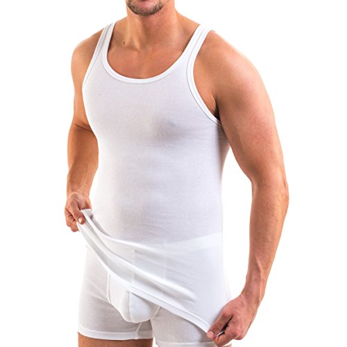 HERMKO 16000 Herren Unterhemd aus weichem Baumwolle/Modal, Größe:D 6 = EU L, Farbe:weiß von HERMKO